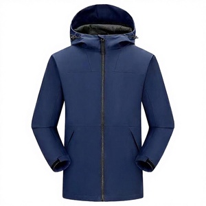 <b>Men</b> Spring Coated Canvas <b>Lightweight</b> Color Block Hooded Windbreaker <b>Jacket</b> Full Zip Breathable Waterproof Outdoor High Front - Product Image 4