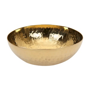 Bol en acier inoxydable lavable, finition dorée, design martelé, moderne et luxueux, écologique, pour cuisine, maison, hôtels, cafés - Product Image 1