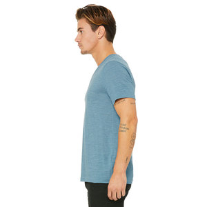 Nuevo diseño personalizado cuello en V personalizado azul Hombre Camisetas - Product Image 3