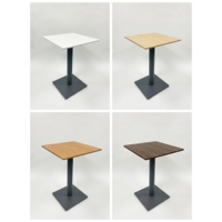Table de café carrée moderne et durable en promotion, base en métal, plateau en MDF, ARSU pour restaurants, écoles, hôpitaux, vente en gros