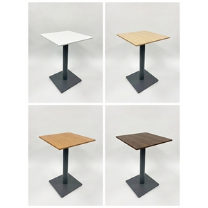 Mesa de Café Cuadrada Moderna en Oferta, Base de Pedestal de Metal, Tablero de MDF para Restaurante, Venta al por Mayor - Product Image 3