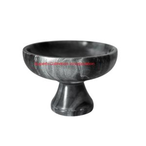 Bol décoratif en marbre vert naturel fabriqué à la main pièce maîtresse en pierre polie élégante pour la décoration intérieure et les occasions festives - Product Image 4