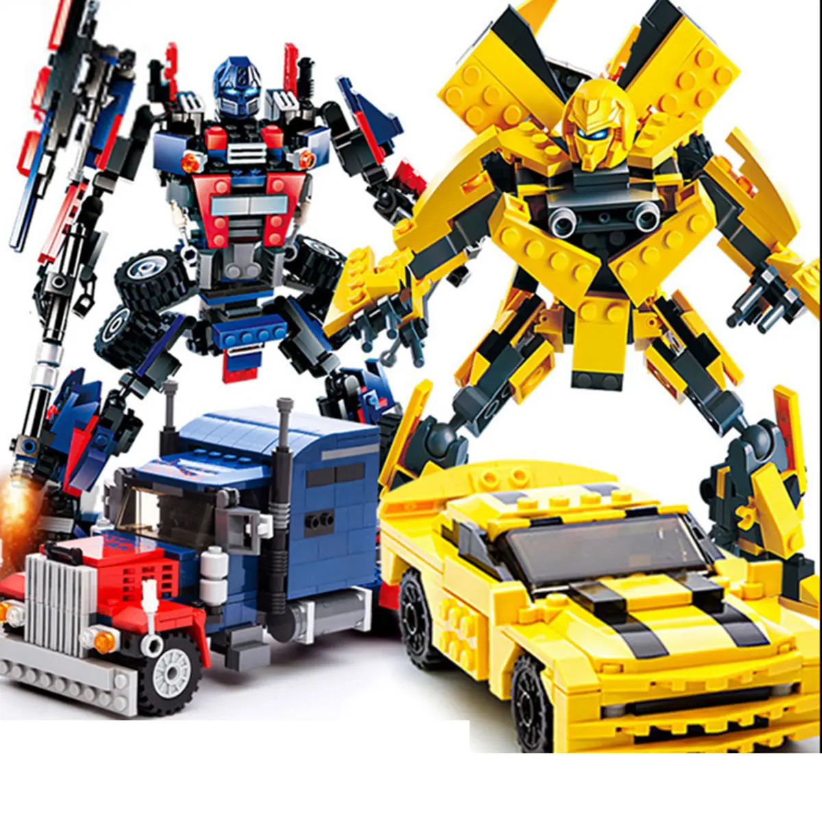 Yapı blok setleri Robot süper yarış araba modeli bulmaca oyuncak blok setleri çocuklar yetişkinler için eğitim modeli araba yapı kiti hediyeler