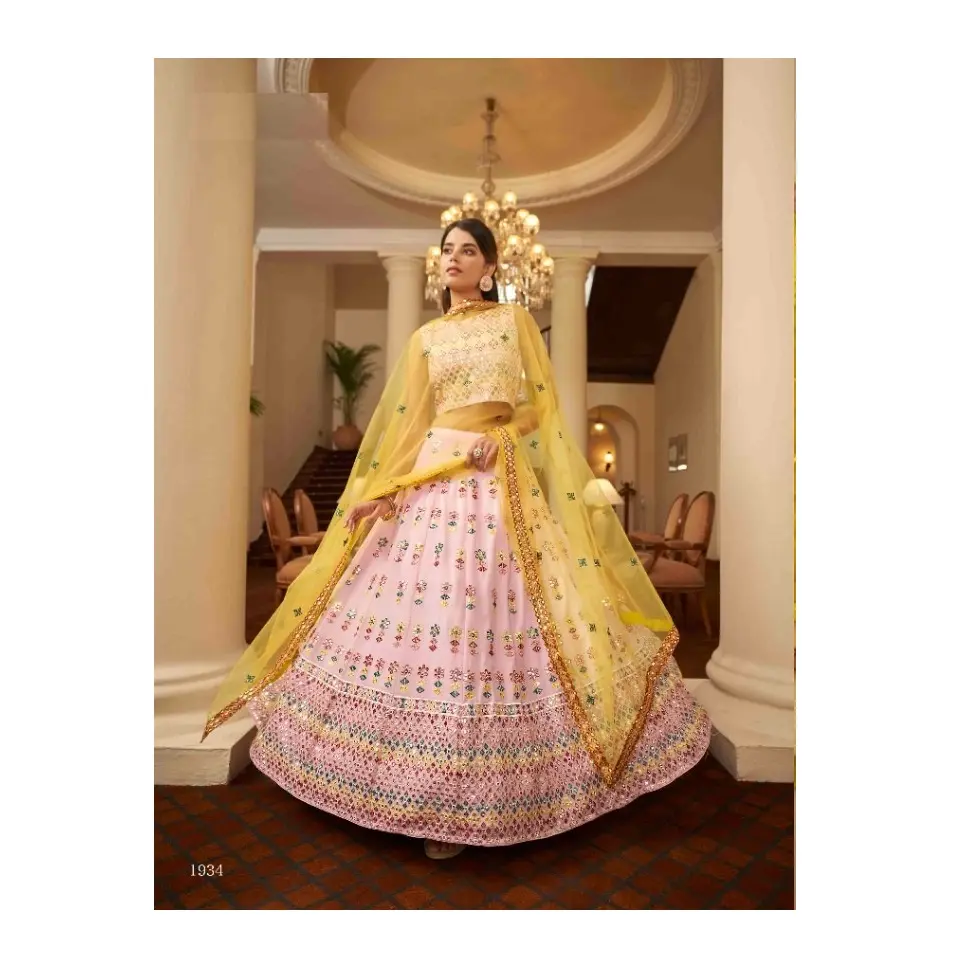 유행 신부 Lehenga Choli 파티 착용 웨딩 드레스 낮은 가격 Lehenga Choli 도매 가격 인도