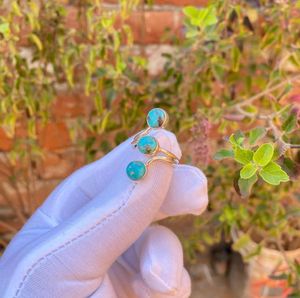 925 Sterling Silver Three Stone <b>Ring</b> Custom Boho Jewelry Big Chunky Natural <b>Turquoise</b> Shape Classic Style Wholesale <b>Ring</b> - Product Image 4