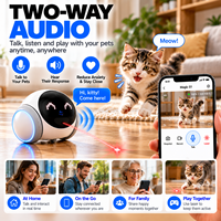 Caméra Robot Connectée Tuya Smart Wifi pour Animaux de Compagnie 1080P, WiFi Double Bande, Surveillance Intérieure Mobile, Suivi Laser, Audio Bidirectionnel, Avec Roues