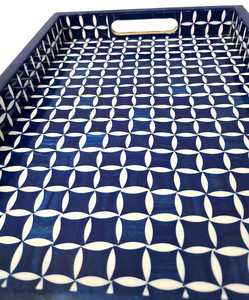 Bandeja de madera moderna hecha a mano con arte de incrustaciones de hueso para decoración del hogar regalos Diwali aniversario de boda - Product Image 2