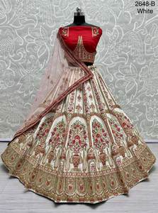 Lehenga Choli Nupcial Tradicional Con Mano Zardosi Y Motivo Trabajo - Product Image 3