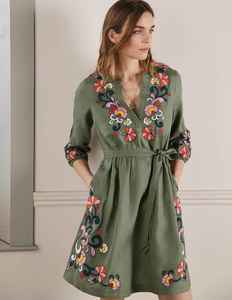 Atractivo y Lujoso Vestido Maxi con Bordado Floral, Estilo Bohemio, para Mujer, Vestido Mini Mexicano para Eventos Nocturnos - Product Image 3