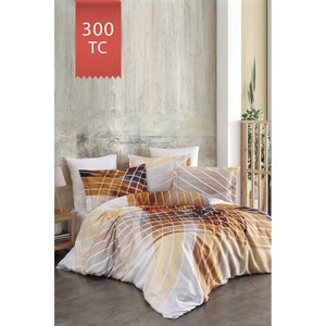 Juego de Funda Nórdica Varol Royal Satin 300TC con Diseño Geométrico Moderno, Disponible en Tamaños Doble, King, Queen y Twin - TESLA para Uso en Cama - Product Image 1