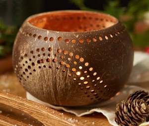 Hot Trending Biodegradable Coconut Shell Candle Holder Bowl/ Coconut Tea Light Holder With High Quality and Good Price - Product Image 1
