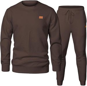 Ensemble de sweat-shirt à col rond bleu clair en coton, vêtements décontractés pour toutes les saisons, respirant, motif jacquard, unisexe adulte - Product Image 2