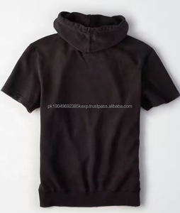 Nouveau style Pull à capuche en molleton 100% coton respirant à manches courtes avec sérigraphie en gros - Product Image 6