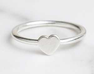 Anillos Apilables Delicados en Forma de Corazón para Mujer, Plata de Ley 925, Plateados, con Engaste de Canal, Lindos para Fiesta de Compromiso - Product Image 2