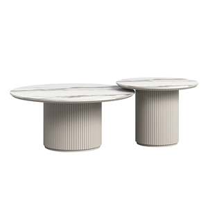 Bruil Modern Nesting <b>Coffee</b> <b>Table</b> Convertible Movable Living Room Furniture with Adjustable Height Durable <b>Set</b> for Home Use - Product Image 2