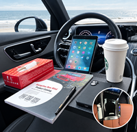 Tablette de volant 2-en-1 pour voiture, support d'ordinateur portable, organisateur de vide-espaces de siège universel pour voitures, camions, VTT, UTV, noir, vente en gros