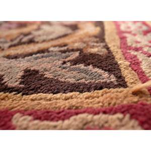 พรมขนสัตว์ถักมือลายดอกไม้สีเบจน้ำตาลสไตล์โบโฮสำหรับบ้าน ขนาด 9x12 ฟุต รูปทรงสี่เหลี่ยมผืนผ้า พรมห้องนั่งเล่น หนา 10 มม. รุ่น Pae-5954 - Product Image 3