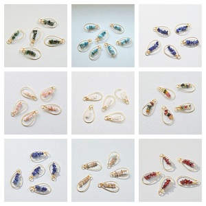 Pendentifs DIY en pierres précieuses d'opale rose filaires pour la fabrication de bijoux en gros - Product Image 2