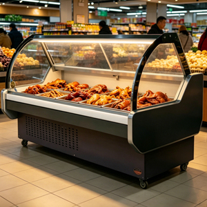 Vitrine réfrigérée à porte vitrée courbée pour la présentation de viande fraîche, destinée aux commerces de détail et aux boucheries - Product Image 6