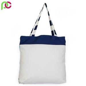 Bolsos de mano de lona de algodón orgánico reciclado ecológico impresos personalizados bolsos de compras en blanco con mango largo para logotipo personalizado al aire libre - Product Image 3