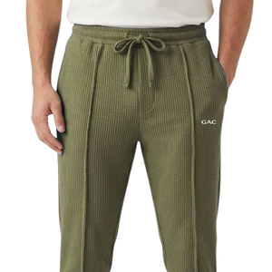 Mens Waffle Knit <b>Jogger</b> Pants Drawstring Elastic Waist <b>Slim</b> Fit Casual Lounge Sweatpants Soft Textured Tapered Trousers Pockets - Product Image 4