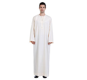 Nuevo diseño Simple musulmán Oriente Medio hombres Thobe islámico Thobe en color blanco y personalizado con bolsillos laterales hombres Thobe / Thawb - Product Image 3