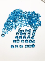 Topaze bleue pierre précieuse en vrac ronde à facettes et boucle propre tailles calibrées naturelles de haute qualité 3 mm à 20 mm pour la fabrication de bijoux