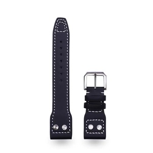 Correa de reloj de piel de vacuno de primera capa azul, compatible con la serie <span class=keywords><strong>IWC</strong></span> Big <span class=keywords><strong>Pilot</strong></span> Little Prince - Product Image 1