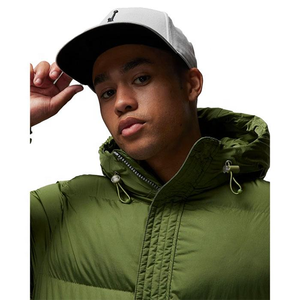 Veste matelassée à capuche vert olive clair pour homme, épaisse et chaude, hiver, 100 grammes, fermeture éclair sur le devant, streetwear, vêtements d'extérieur - Product Image 3