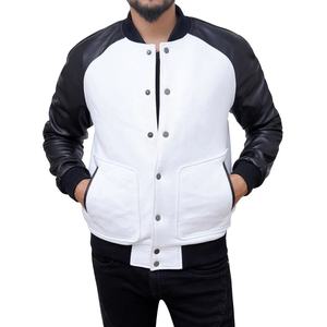 Veste de baseball varsity pour homme avec logo personnalisé sur le devant, broderie personnalisée en gros, manches en laine, bomber FTI-VJ-016 - Product Image 3