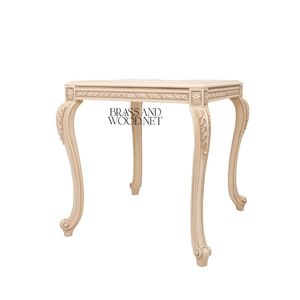 Mesa Auxiliar Cuadrada de Lujo con Arte Floral Pintado a Mano y Patas Cabriole Talladas con Detalles Ornamentales para una Decoración Elegante en el Rincón del Hogar - Product Image 3