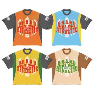 Haute qualité soleil effet délavé conception personnalisée manches courtes confortable en détresse broderie col rond t-shirts pour hommes - Product Image 1