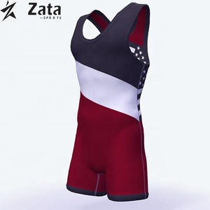 Singlets de lutte sur mesure de haute qualité avec logo avant en tissu extensible Nouveau design-Vêtements professionnels - Product Image 5