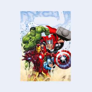 Bolsas de Regalo de Plástico de los Vengadores, 6 Piezas, Artículos de Celebración, 2 Bolsas - Product Image 1