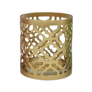 Stylish Gold Plated <b>Tea</b> Light Stand Round Shape Tableware <b>Decoration</b> Lightening Holders for Wedding <b>Party</b> Occasion - Product Image 1