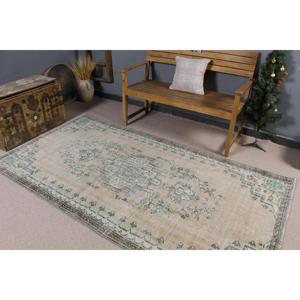 Alfombra Turca Vintage, Alfombra de Lana Marroquí Verde de 4.3x8.1 pies - Product Image 2