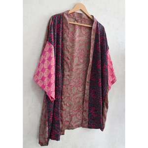 Kimono de seda de lujo para mujer, talla grande, hasta la rodilla, transpirable, con estampado indio, para otoño - Product Image 2