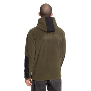 Sweat à capuche en polaire lourd Logo personnalisé imprimé fermeture éclair disponible en gros Sweat à capuche patchwork personnalisé - Product Image 2
