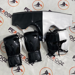 Ensemble de protection personnalisé OEM noir et marron pour le fly boxing et le sparring – Gants, casque et protection inguinale pour l'entraînement de l'arts martiaux et du kickboxing - Product Image 2