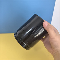 Großhandel recycelbar 600ml 20 Oz benutzer definierte runde schwarze Plastik gläser PET-Behälter für Lebensmittel Protein Pulver Dosen