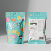 Sacs à collation écologiques personnalisés, sachets alimentaires refermables de qualité alimentaire, avec fermeture éclair thermoscellable, recyclables, pour l'emballage alimentaire