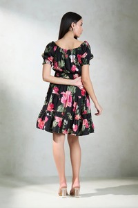 Vestido corto de algodón con bloque de mano indio, estilo romántico personalizado, transpirable, Para Boda de verano, ropa de luna de miel, regalo para niña dulce - Product Image 3