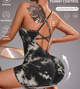 Fitness serré Sexy lavage Yoga combinaison femmes Yoga body pour Fitness haute élastique entraînement une pièce combinaison d'entraînement - Product Image 4