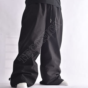Pantalones de Nieve Negros Extra Holgados Estilo Urbano 2025, Impermeables, con Ventilación, Bolsillos con Cremallera, Cintura con Cordón y Puños Elásticos - Product Image 3