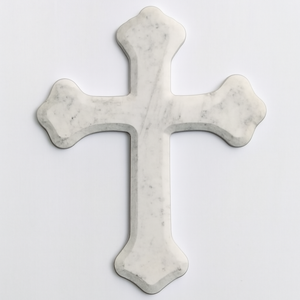 Lot de 3 petites croix en marbre blanc pour décoration murale chrétienne - Product Image 4