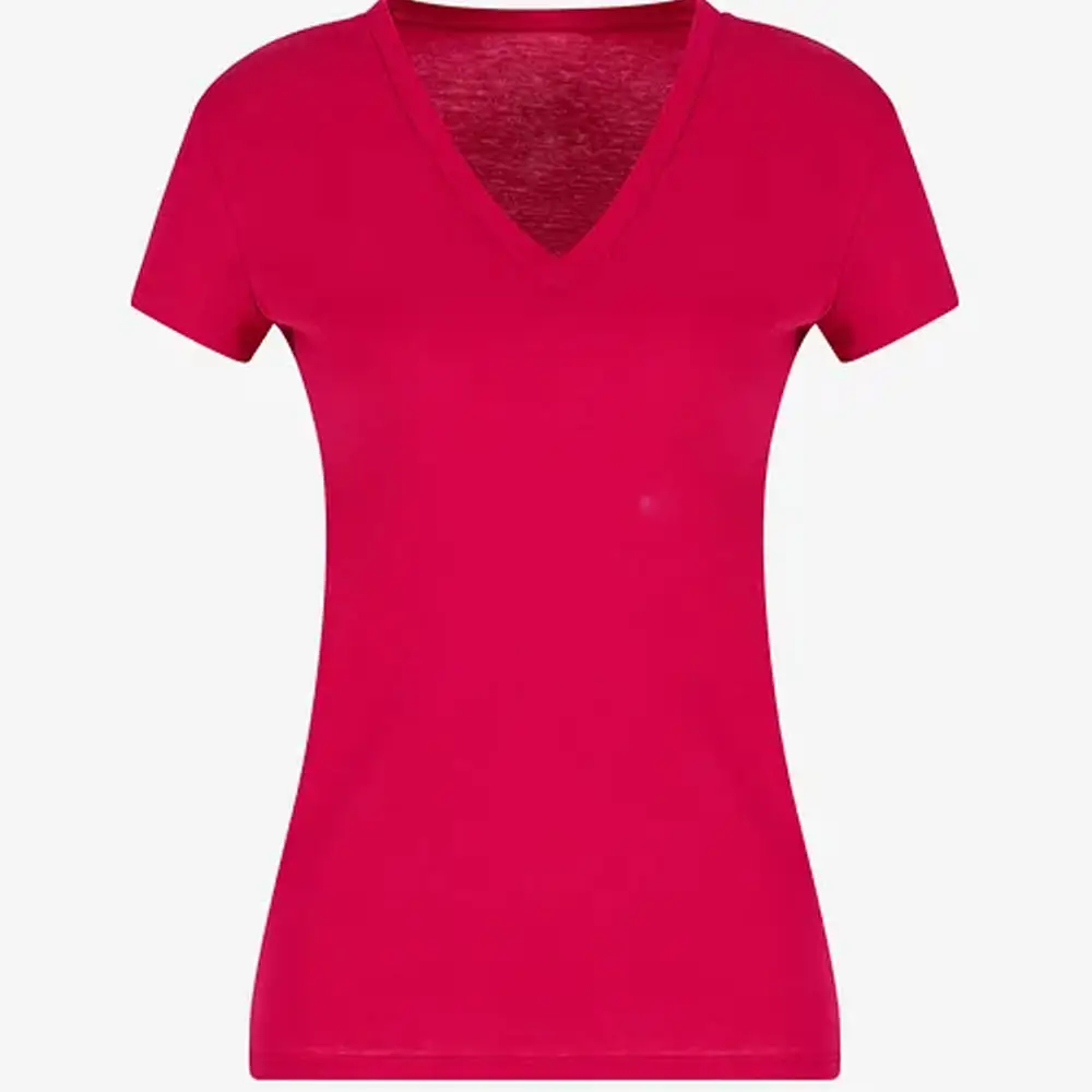 새로운 핫 세일 숙녀 클래식 V 넥 T 셔츠 여자의 짧은 소매 V-넥 TOP 면 체육관 운동 셔츠 T 셔츠