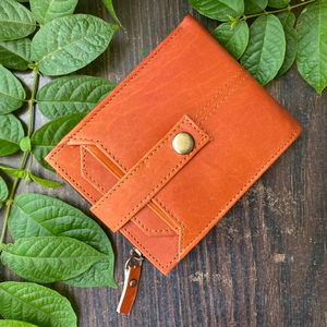 กระเป๋าสตางค์หนังแท้,กระเป๋าเงินหนังบางอเนกประสงค์งานหัตถกรรมมีสไตล์ - Product Image 1