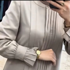 Elegante modesto bordado a mano de las mujeres parada Abayas Formal tradicional Dubai vestidos de tela transpirable - Product Image 1