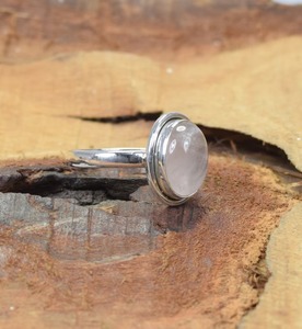 925 Sterling Silver Designer <b>Ring</b> with Natural Pink Rose Quartz Gemstone Oval Shape October Birthstone <b>Fine</b> Jewelry Gift for Her - Product Image 3