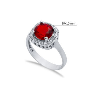 Granate CZ piedra forma cuadrada turco hecho a mano venta al por mayor 925 anillo de racimo de plata esterlina - Product Image 2